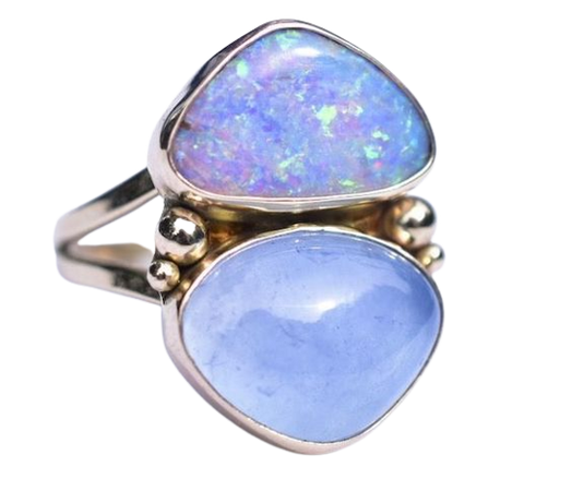 opal and goshenite ring