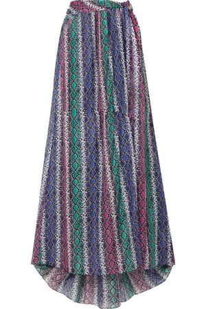 Caroline Constas | Hera snake-print silk and cotton-blend voile maxi skirt | NET-A-PORTER.COM