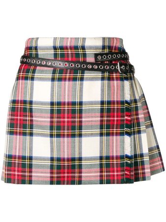 Miu Miu Contrasting Pleated Mini Skirt