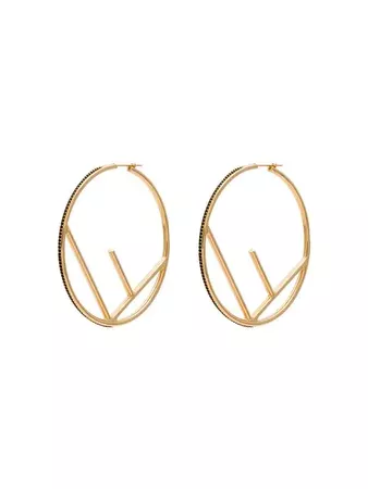 Fendi gold-tone F is Fendi large black crystal hoops $690 - Buy Online - Mobile Friendly, Fast Delivery, Price