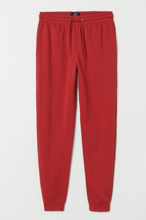 red sweatpants