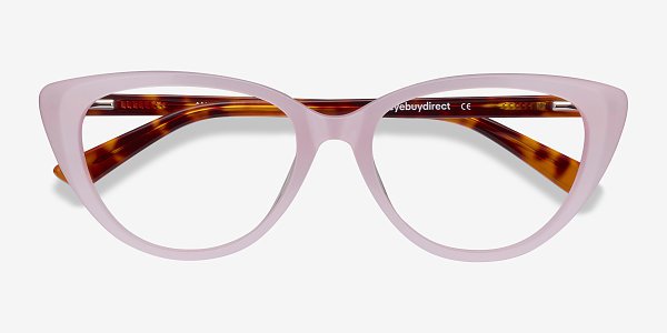Anastasia - Cat Eye Iridescent Pink & Tortoise Frame Glasses For Women
