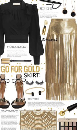 gold skirt