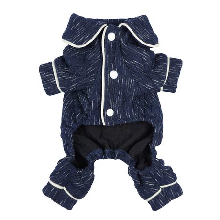 Amazon.com : Fitwarm Stylish Dog Pajamas Pet Clothes PJS Coat Jumpsuit Soft Thick Warm Cotton Blue Medium : Pet Supplies