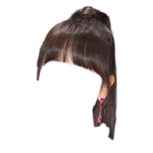 brown hair bangs png ponytail