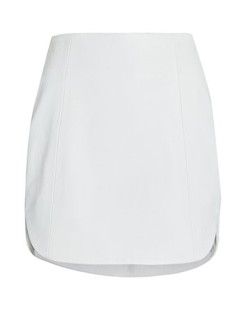 The Sei Baseball Hem Leather Mini Skirt | INTERMIX®