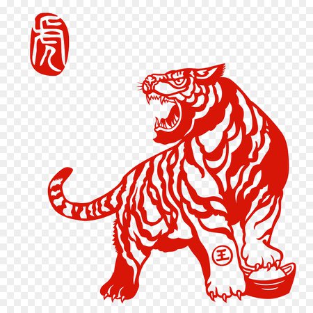 Chinese Pattern clipart - Tiger, Astrology, Red, transparent clip art