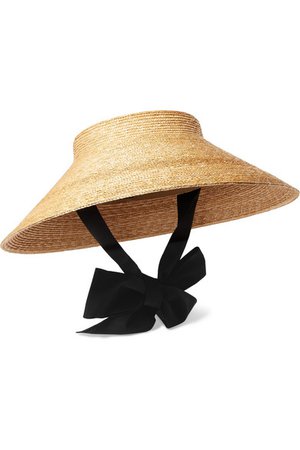 GUCCI Grosgrain-trimmed straw hat