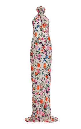 Exclusive Olivia Floral Silk-Blend Maxi Halter Dress By Francesca Miranda | Moda Operandi
