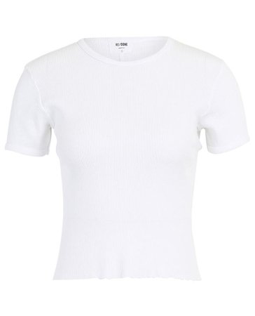 RE/DONE T-shirt skinny 90s Ribbed Cap Sleeve Tee - Bongénie-Grieder