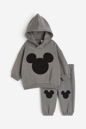 2-piece Printed Sweatshirt Set - Dark gray/Mickey Mouse - Kids | H&M US
