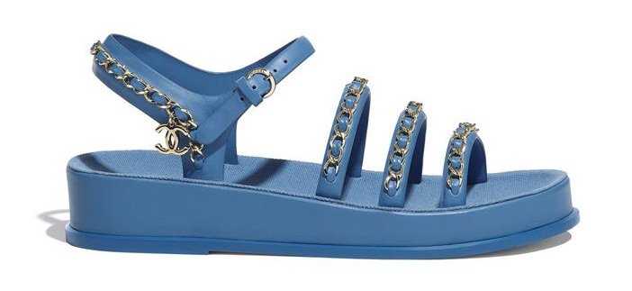 blue chanel sandals