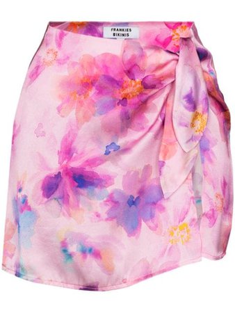 Frankies Bikinis Dani floral-print mini skirt