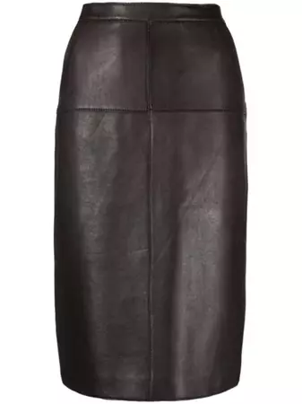 P.A.R.O.S.H. Panelled Leather Pencil Skirt - Farfetch
