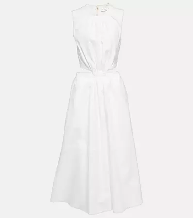 Cutout Cotton Midi Dress in White - Proenza Schouler | Mytheresa