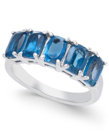 Macy's Sterling Silver Blue Topaz Five Stone Ring