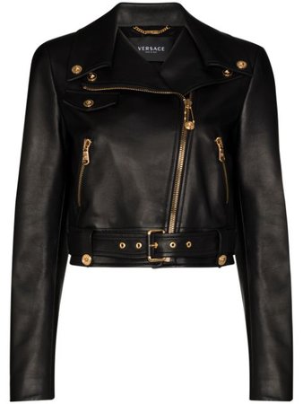 Versace cropped biker jacket