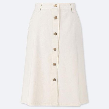 Women's Denim Front Button Skirt