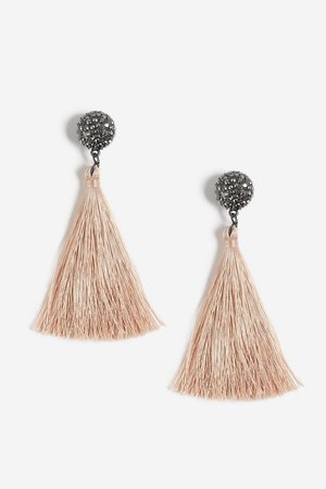 Rhinestone Topper Tassel Drop Earrings - Jewellery - Bags & Accessories - Topshop