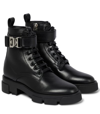 Givenchy - Leather combat boots | Mytheresa