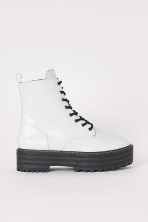 Platform Boots - White