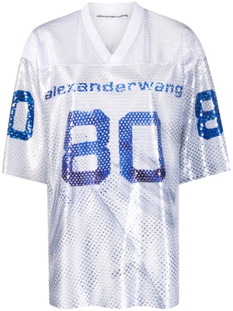 Alexander Wang logo-print foil T-shirt