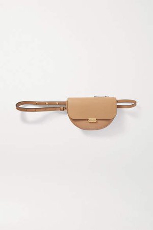 Anna Leather Shoulder Bag - Beige
