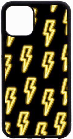 Black and Yellow Lightning phone case
