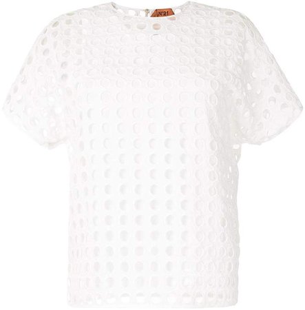 embroidered eyelet T-shirt