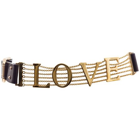 Dolce and Gabbana Love Black Leather Chain Belt, Spring - Summer 2003 For Sale at 1stdibs