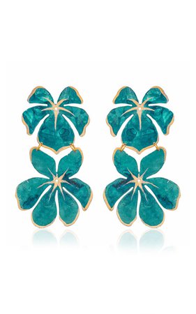 We Dream In Colour Grand Teal Tahiti Brass Sterling Silver Earrings