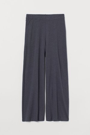 Wide-cut Jersey Pants - Gray