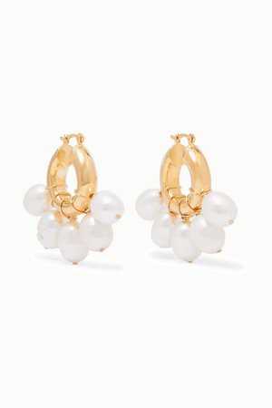 éliou | Kavala gold-plated pearl earrings | NET-A-PORTER.COM
