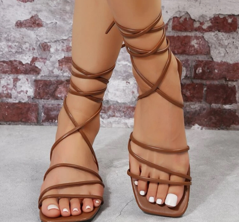 brown strappy sandals
