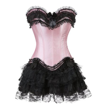 Sapubonva corset and skirt set tutu costume gothic corset tank tops for women floral lace trim corsets dress vintage cosplay|Bustiers & Corsets| - AliExpress