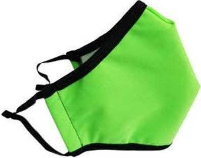 neon green and black face mask