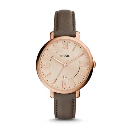 Jacqueline Gray Leather Watch - Fossil