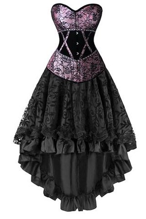Atomic Purple and Black Victorian Inspired Corset and Skirt | Atomic Jane Clothing