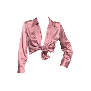 front tie satin blouse png