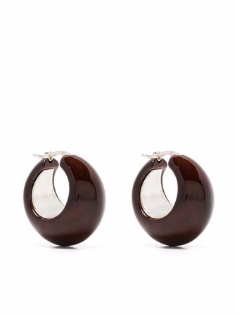 Jil Sander small wood geometrical earrings