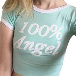 100% Angel Crop Top Belly Shirt Little Space CGL ABDL DDLG Playground