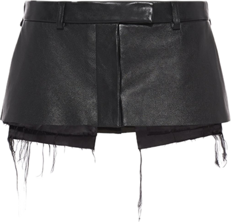 miu miu exposed-pocket leather miniskirt