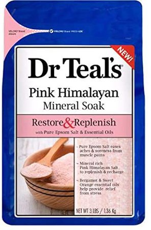 Amazon.com: Dr Teal's Restore & Replenish Pink Himalayan Mineral Soak - 3lbs : Grocery & Gourmet Food
