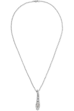 Gucci | Dionysus 18-karat white gold diamond necklace | NET-A-PORTER.COM