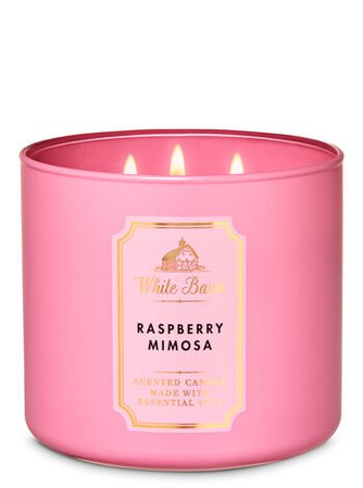 Raspberry Mimosa 3-Wick Candle - White Barn | Bath & Body Works