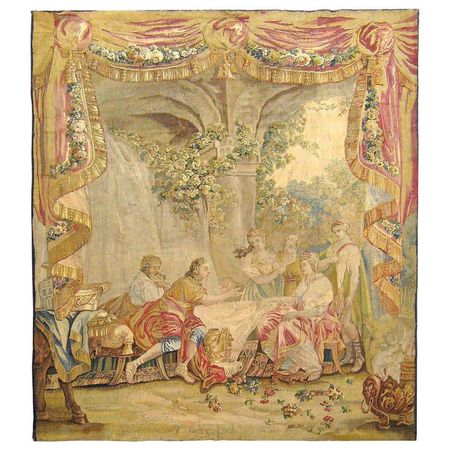 18th Century French Aubusson Mythological Tapestry, with Telemachus and Calypso For Sale at 1stDibs