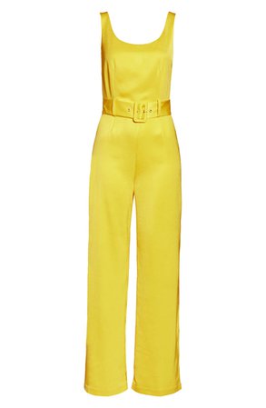 NSR Belted Satin Twill Sleeveless Jumpsuit | Nordstrom