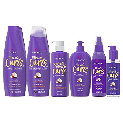 Amazon.com: Aussie Aussie Miracle Curls Collection: Shampoo, Conditioner, Deep Conditioner, Spray Gel, Detangling Milk, and Oil Hair Treatment: Beauty