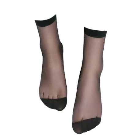 Transparent short black socks