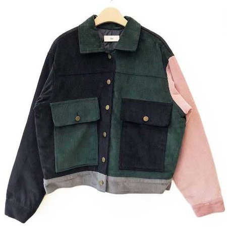 color block suede jacket